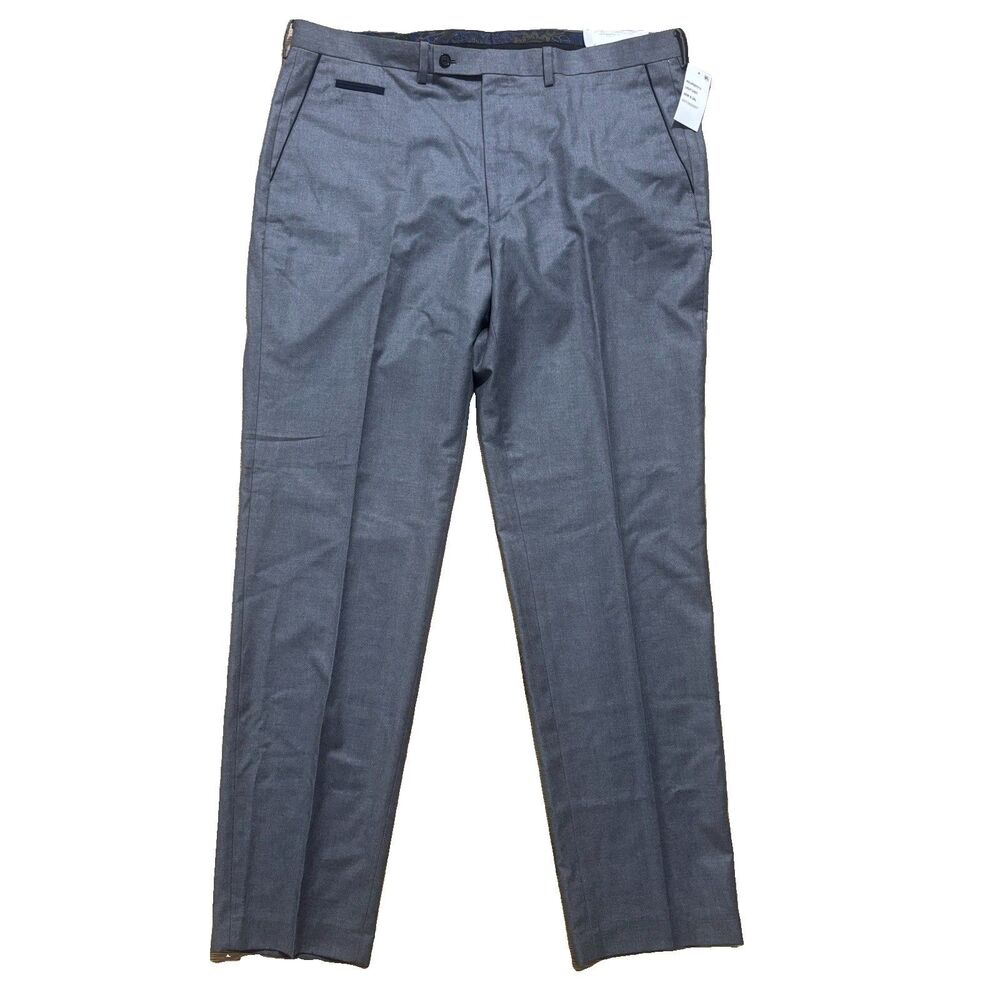Lauren Ralph Lauren Wool Flannel Pants Mens 40x34 Gray Flat Front Trousers NEW